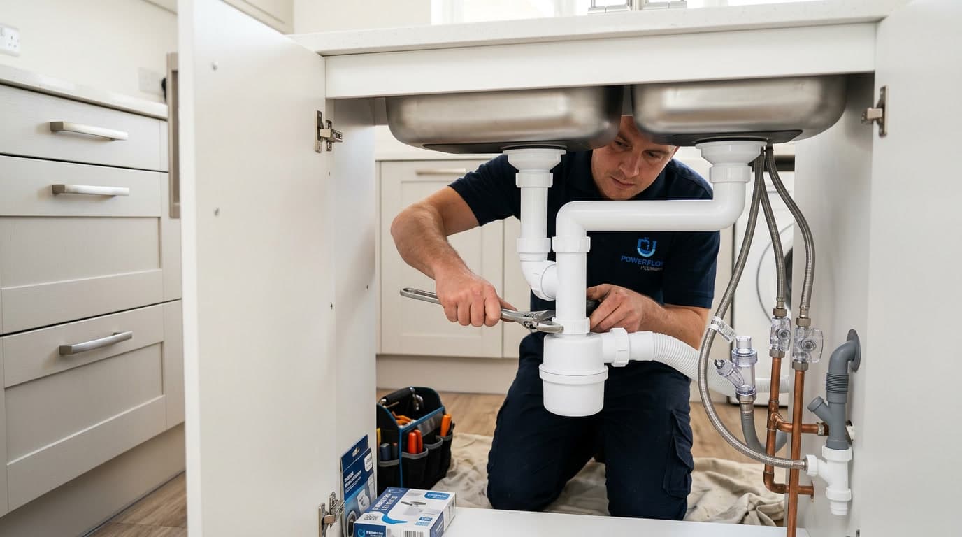 Kitchen plumbing upgrade with sink and appliance connections